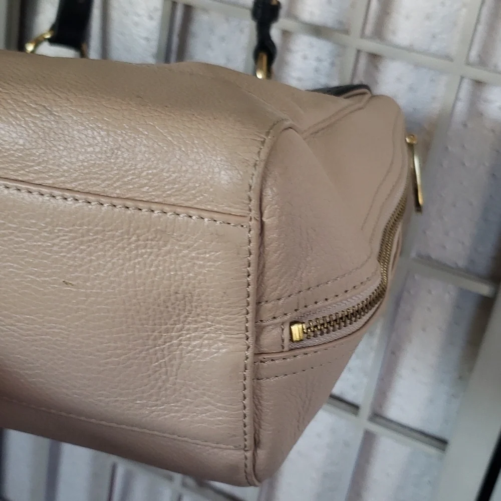 Badgley Mischka nude and black crossbody and handbag